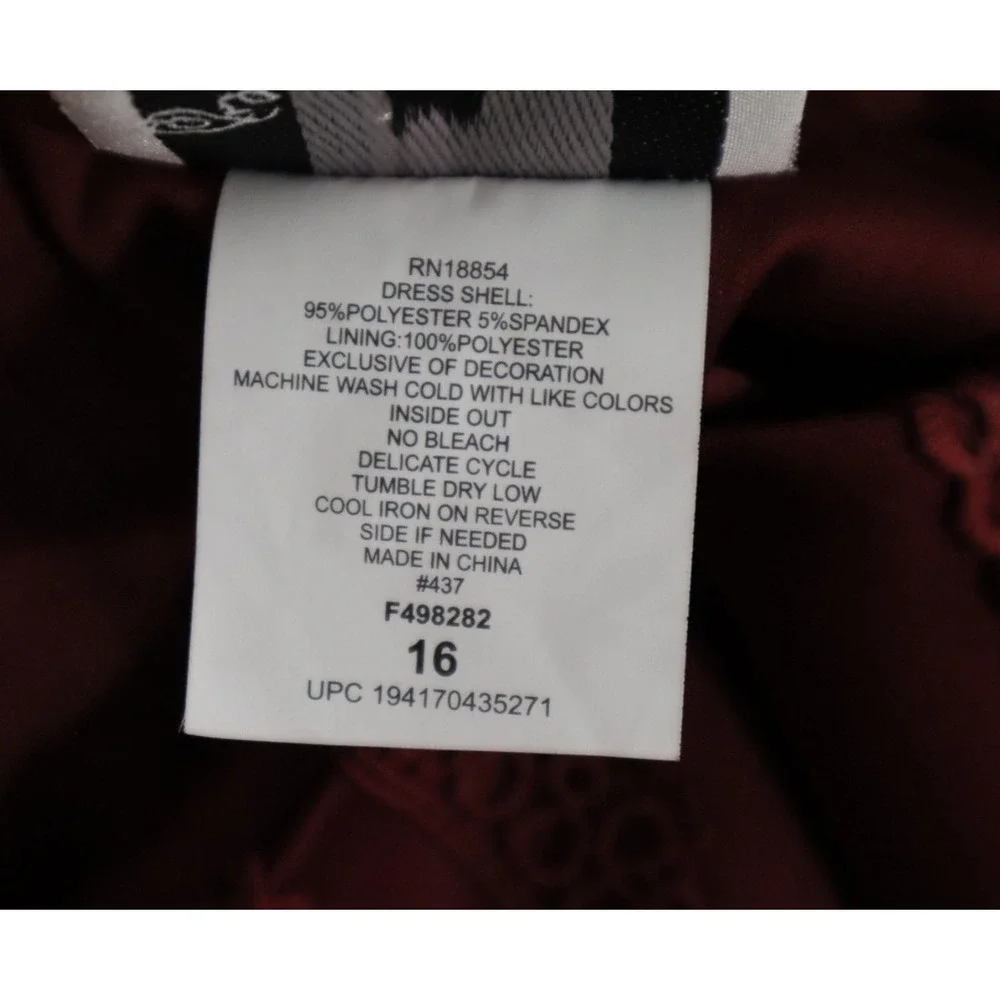 Rare Editions Big Girls‎ Princess Bodice Skater Dress - Burgundy - Size 16